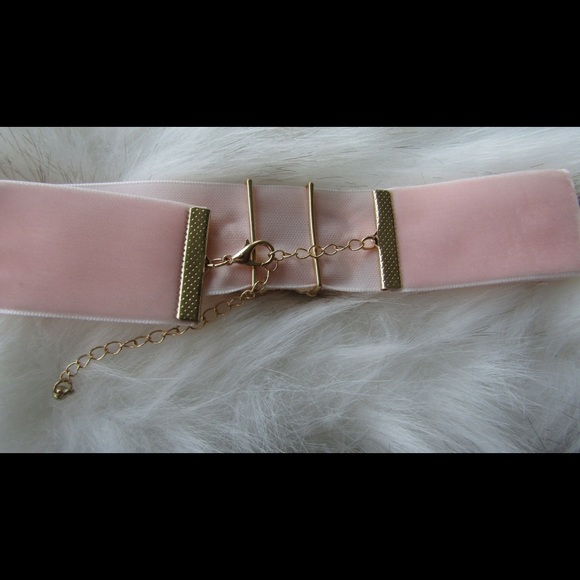 2 AVAILABLE Pink Thick Choker  Rhinestone Accent - Picture 3 of 8